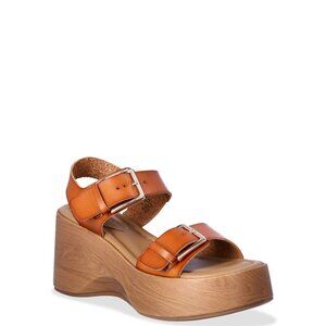 NWT No Boundaries Women’s Cognac Platform Sandals – Size 7.5